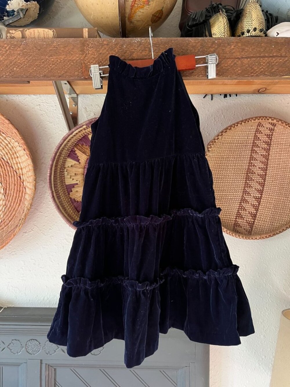 Janie and Jack Navy Blue Velvet Dress 3T, Party, Holiday